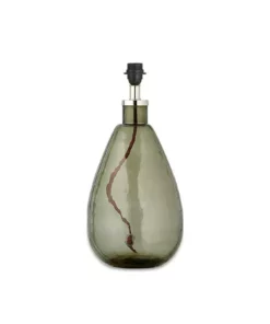 Nkuku Baba Green Smoke Glass Lamp - Small Tall Living Room