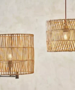 Nkuku Banso Wicker Lampshade - Large Bedroom