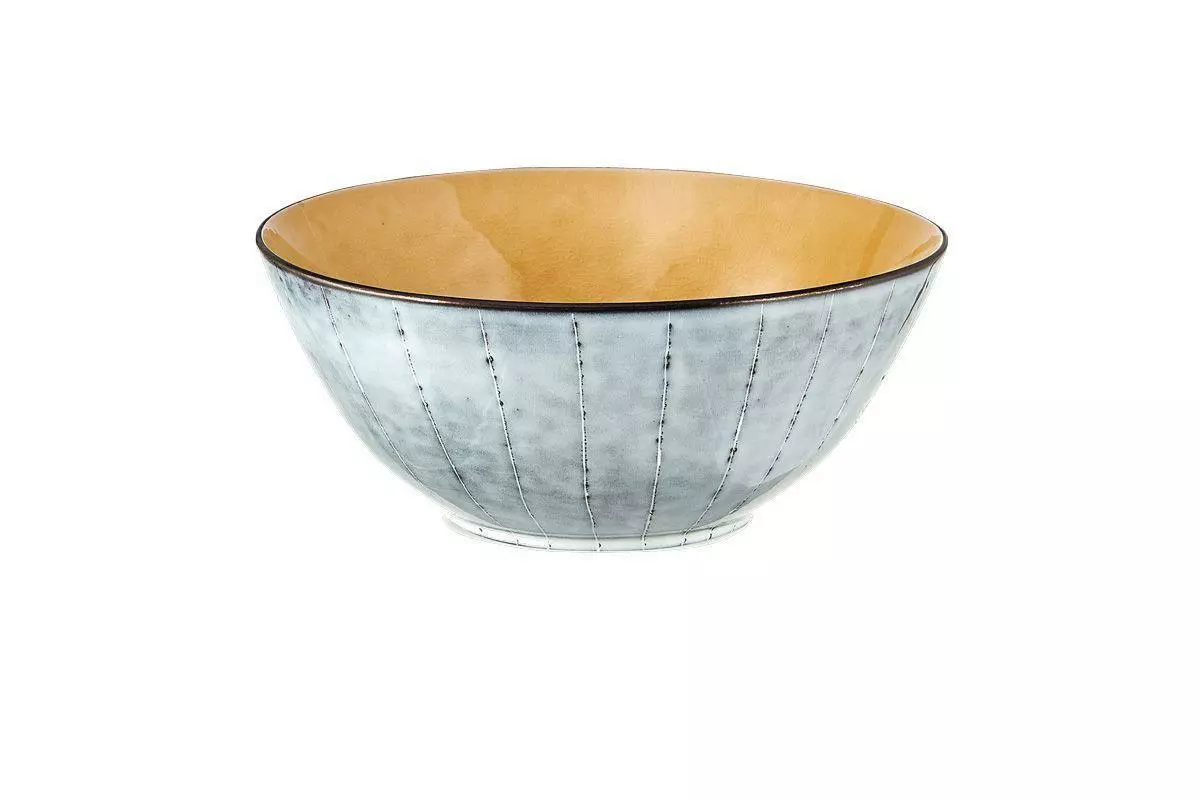 Nkuku Bao Ceramic Serving Bowl - Mustard 4 Nkuku Bao Ceramic Serving Bowl - Mustard