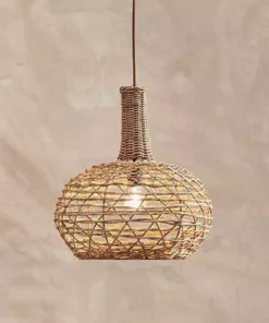 Nkuku Beru Rattan Lampshade - Large Conical Bedroom