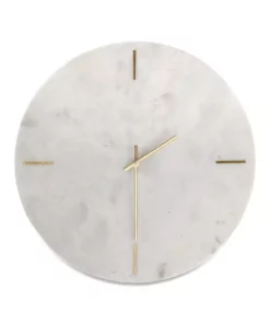 Nkuku Besa Marble Clock - White
