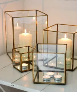 Nkuku Bimala Brass Lantern Home Accessories