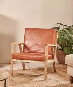Nkuku New Arrivals Bolpur Leather Armchair