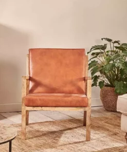 Nkuku New Arrivals Bolpur Leather Armchair