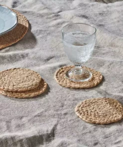 Nkuku Hemp Rugs & Accessories Braided Hemp Coasters - Natural (Set Of 4)