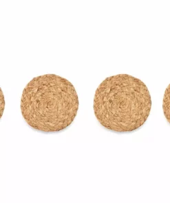 Nkuku Hemp Rugs & Accessories Braided Hemp Coasters - Natural (Set Of 4)
