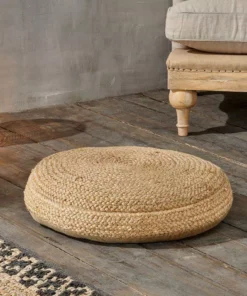 Nkuku Braided Hemp Pouf - Natural Soft Furnishings