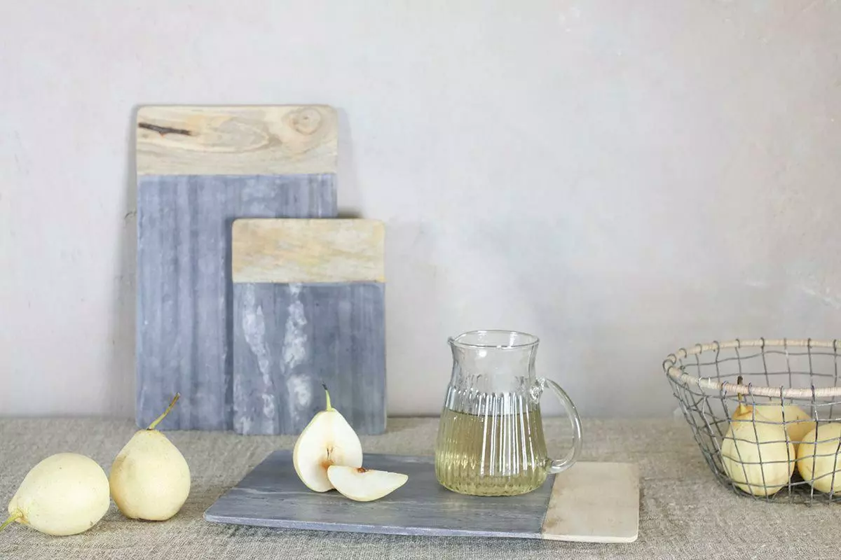 Nkuku Serveware Bwari Long Marble Board - Grey 3 Nkuku Serveware Bwari Long Marble Board - Grey