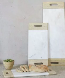 Nkuku Serveware Bwari Marble Platter - White