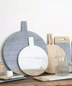 Nkuku Serveware Bwari Round Marble Board - Small - Grey