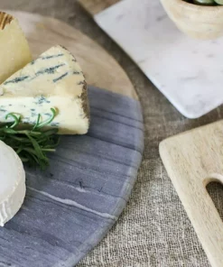 Nkuku Bwari Round Marble Board - Small - White Serveware