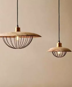 Nkuku New Arrivals Chakai Wood & Metal Pendant - Large 10 Nkuku New Arrivals Chakai Wood & Metal Pendant - Large