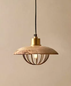 Nkuku Chakai Wood & Metal Pendant - Small