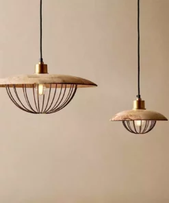 Nkuku Chakai Wood & Metal Pendant - Small