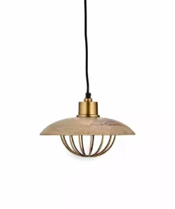 Nkuku Chakai Wood & Metal Pendant - Small