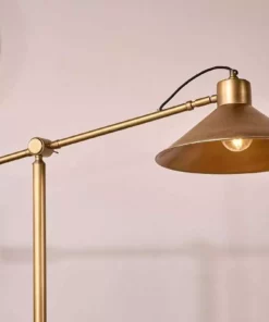 Nkuku Challa Iron Armed Floor Lamp - Antique Brass