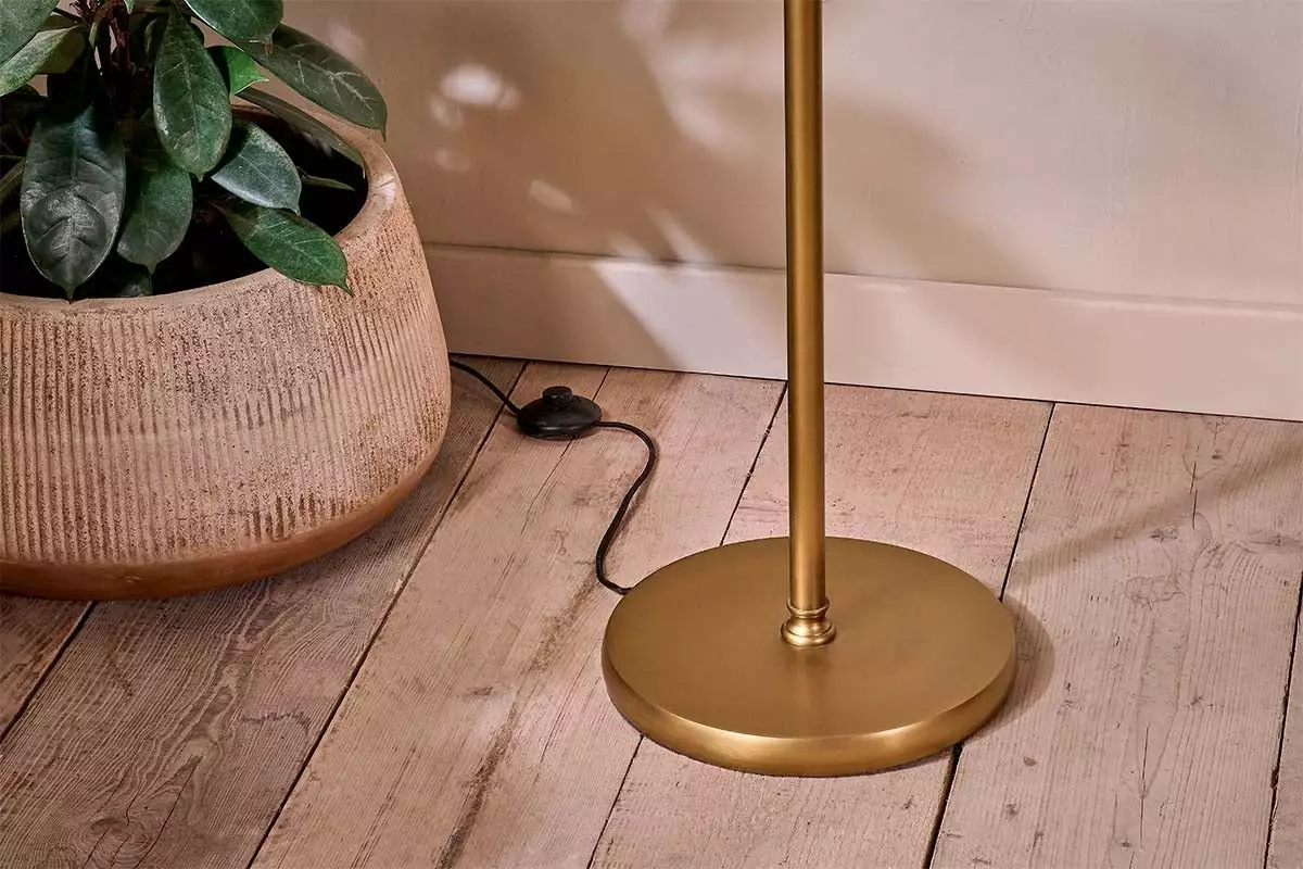 Nkuku Challa Iron Armed Floor Lamp - Antique Brass 5 Nkuku Challa Iron Armed Floor Lamp - Antique Brass