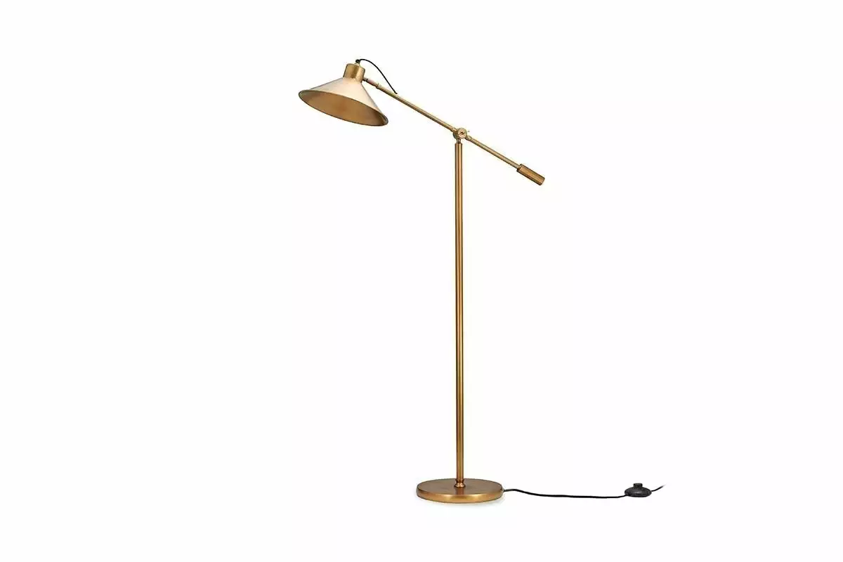Nkuku Challa Iron Armed Floor Lamp - Antique Brass 6 Nkuku Challa Iron Armed Floor Lamp - Antique Brass