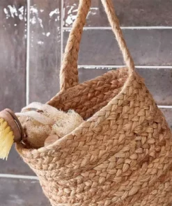 Nkuku New Arrivals Chapad Hemp Wide Wall Hung Basket 12 Nkuku New Arrivals Chapad Hemp Wide Wall Hung Basket