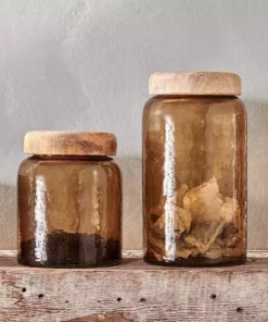 Nkuku Charal Storage Jar - Smoke Brown