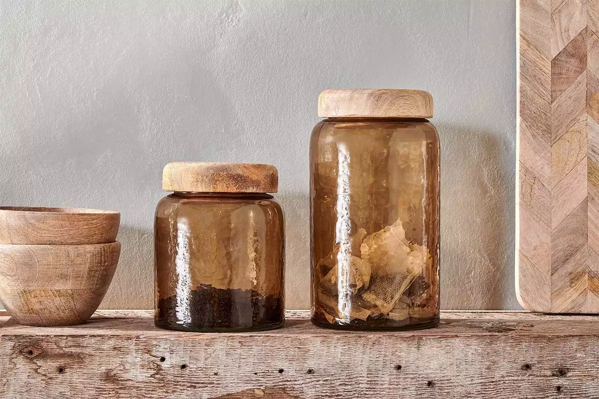 Nkuku Charal Storage Jar - Smoke Brown 3 Nkuku Charal Storage Jar - Smoke Brown