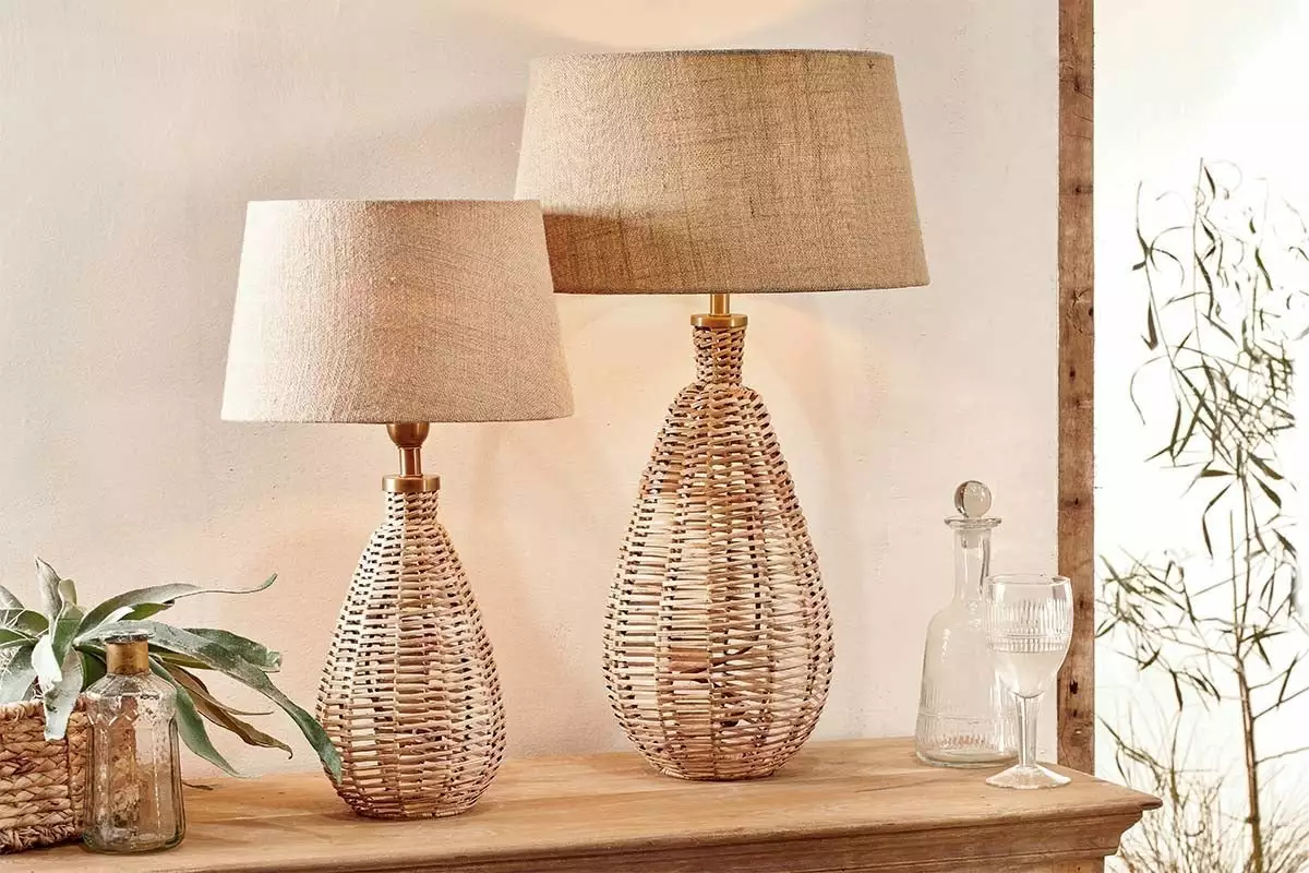 Nkuku New Arrivals Darma Wicker Lamp - Small Tall 6 Nkuku New Arrivals Darma Wicker Lamp - Small Tall