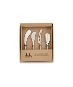 Nkuku Darsa Cheese Knife Set - Brushed Gold (Set Of 4) Table Accessories