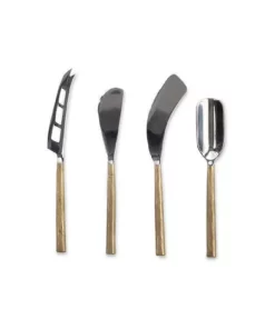 Nkuku Darsa Cheese Knife Set - Brushed Gold (Set Of 4) Table Accessories