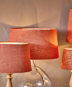 Nkuku Dia Jute Lampshade - Rust Living Room