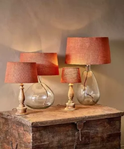 Nkuku Dia Jute Lampshade - Rust Living Room