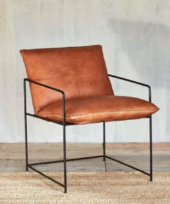 Nkuku Durium Leather Lounger - Aged Tan