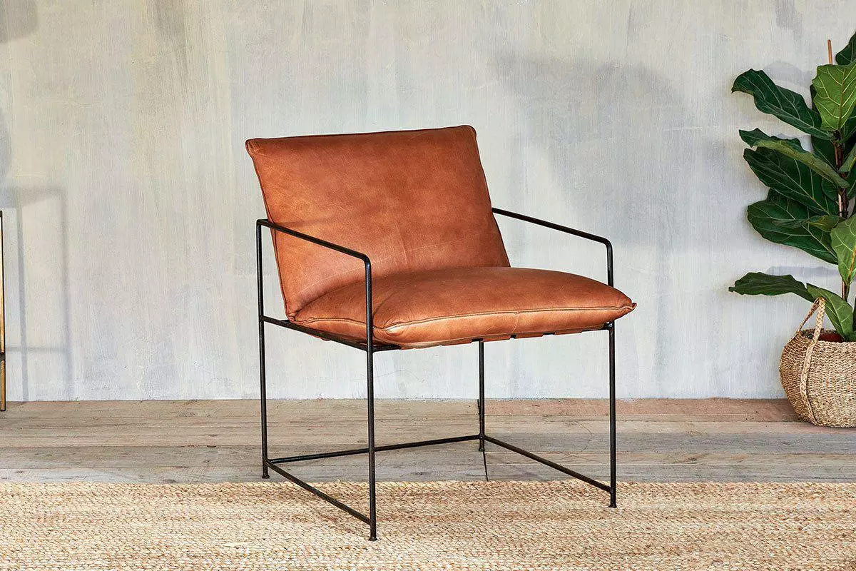 Nkuku Durium Leather Lounger - Aged Tan 3 Nkuku Durium Leather Lounger - Aged Tan