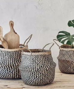 Nkuku Ekuri Basket - Black & Natural Home Accessories