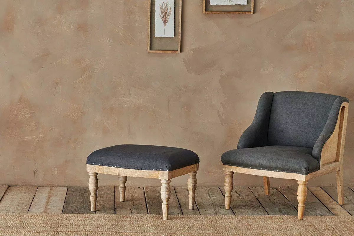 Nkuku Elbu Linen Armchair - Charcoal Living Room 9 Nkuku Elbu Linen Armchair - Charcoal Living Room