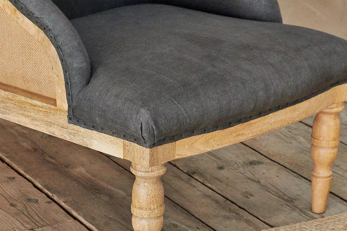 Nkuku Elbu Linen Armchair - Charcoal Living Room 7 Nkuku Elbu Linen Armchair - Charcoal Living Room