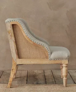 Nkuku Elbu Linen Armchair - Stone Living Room