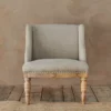 Nkuku Elbu Linen Armchair - Stone Living Room 2 Nkuku Elbu Linen Armchair - Stone Living Room