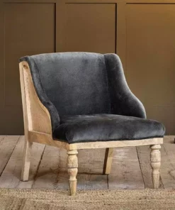 Nkuku Elbu Velvet Armchair - Moss