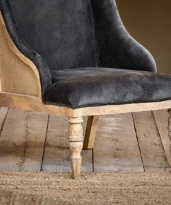 Nkuku Elbu Velvet Armchair - Moss