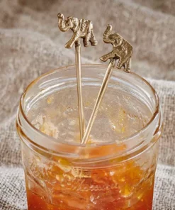 Nkuku Elephant Spoon Gift Set - Antique Brass (Set Of 2)