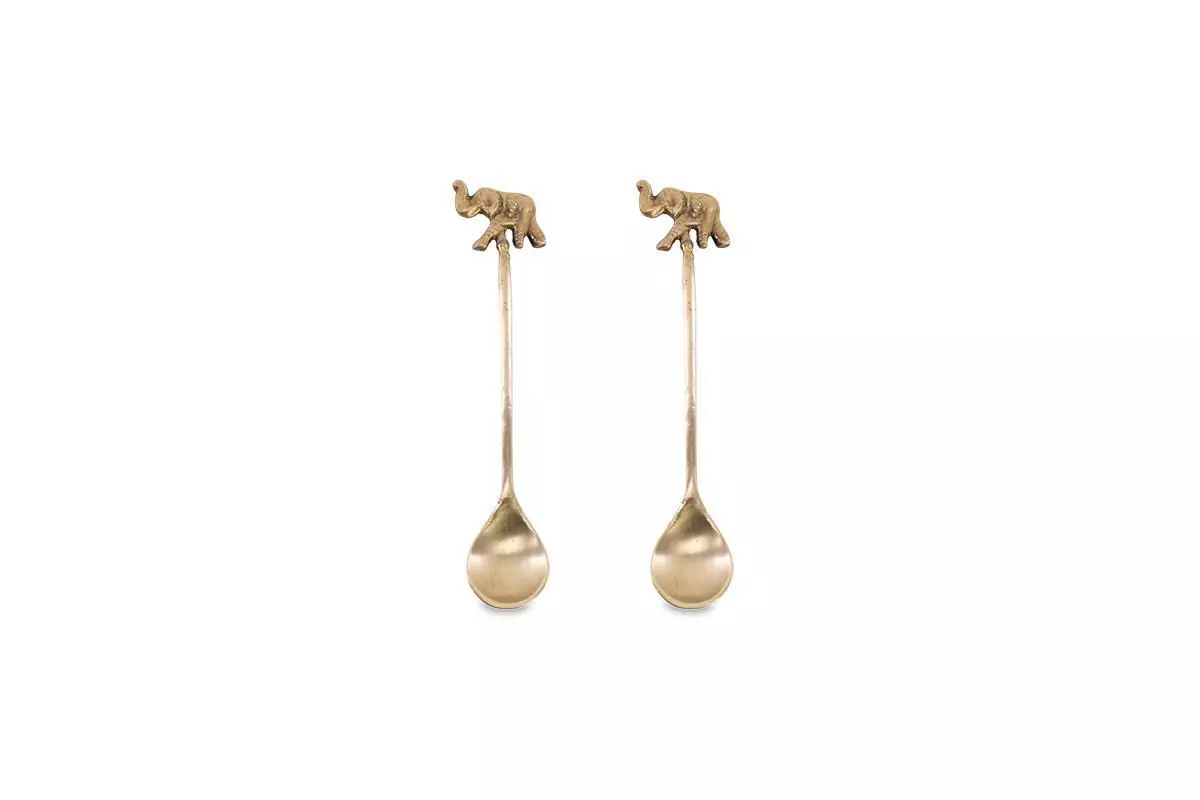 Nkuku Elephant Spoon Gift Set - Antique Brass (Set Of 2) 5 Nkuku Elephant Spoon Gift Set - Antique Brass (Set Of 2)