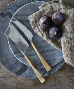 Nkuku Ena Cheese Knife Set - Brushed Gold (Set Of 2) Tableware