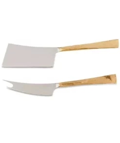 Nkuku Ena Cheese Knife Set - Brushed Gold (Set Of 2) Tableware