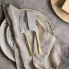 Nkuku Ena Cheese Knife Set - Brushed Gold (Set Of 2) Tableware