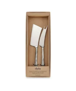Nkuku Ena Cheese Knife Set - Brushed Silver (Set Of 2) Tableware