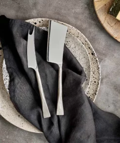 Nkuku Ena Cheese Knife Set - Brushed Silver (Set Of 2) Tableware
