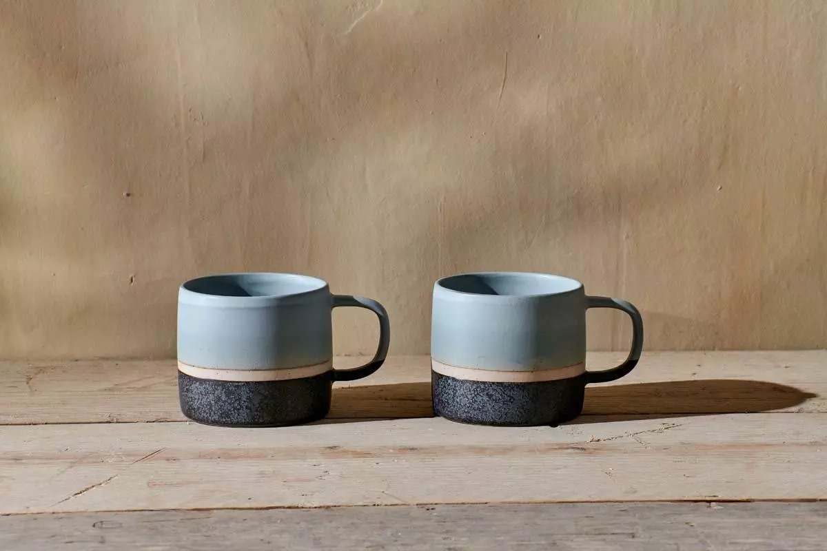 Nkuku Enesta Dipped Mug - Dusty Blue (Set Of 2) 3 Nkuku Enesta Dipped Mug - Dusty Blue (Set Of 2)
