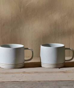 Nkuku Enesta Line Mug - Cream (Set Of 2)