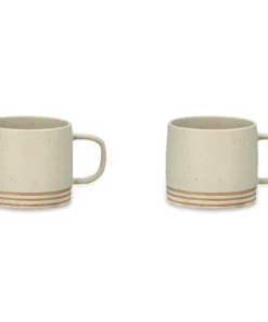 Nkuku Enesta Line Mug - Cream (Set Of 2)