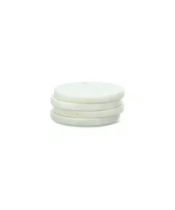Nkuku Esa Marble Coasters - White (Set Of 4)